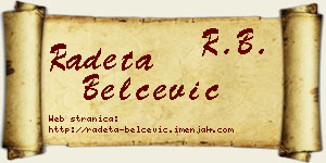 Radeta Belčević vizit kartica
